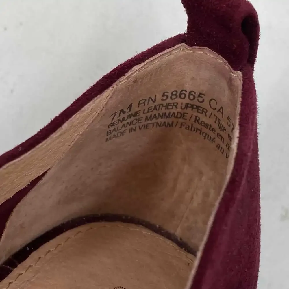 Caslon Dark Red Suede Flats | Women’s Size 7